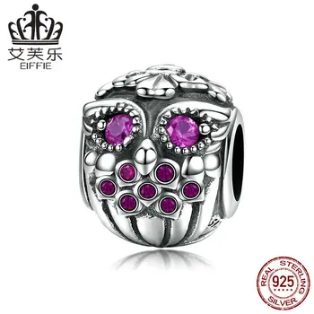 

Lovely purple Owl Diy letter beads for jewelry making Fit charm pandora bracelet silver 925 original