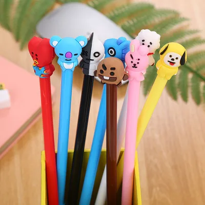 

1PCS 8 Style Cartoon Cute Head Creative Gel Pen Student Stationery Novelty Gift School Material Office Supplies