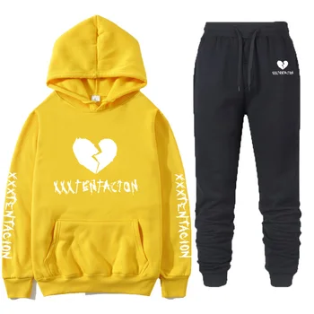 

XXXTentacion Sport Suit Running Men Clothing Set Sport Wear Tracksuit Fitness Bodybuilding Men Hoodies + Pants Jogger Men Set