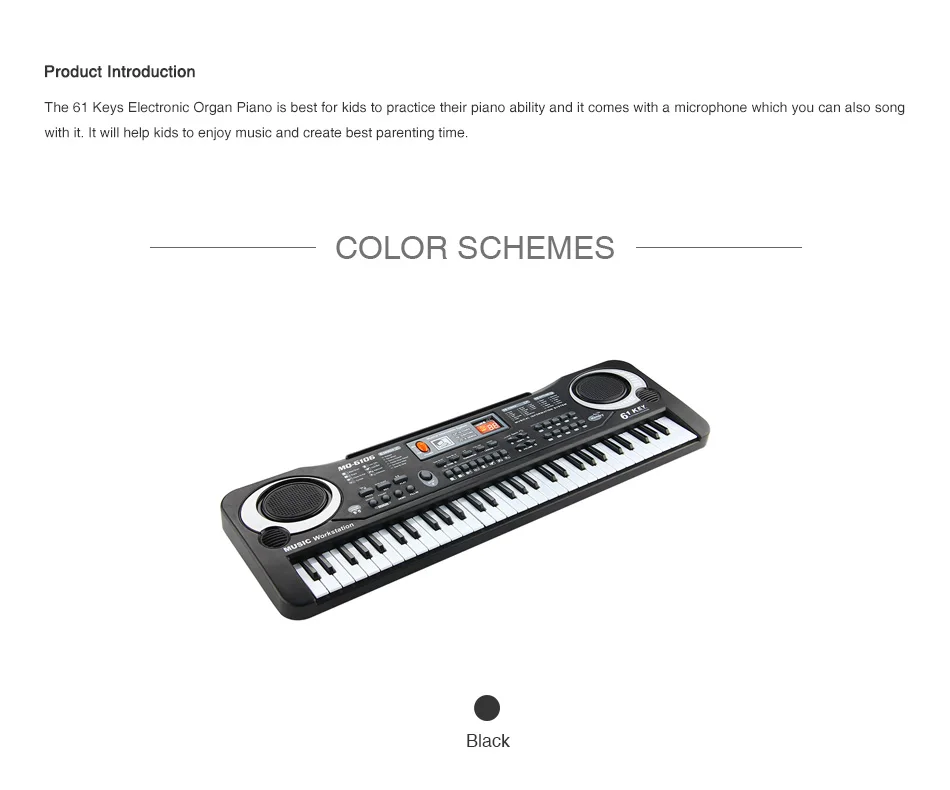 Многофункциональный электронный орган пианино музыкальная обучающая игрушка 61 клавиша клавиатура Рождество подарки на день рождения для детей США штекер