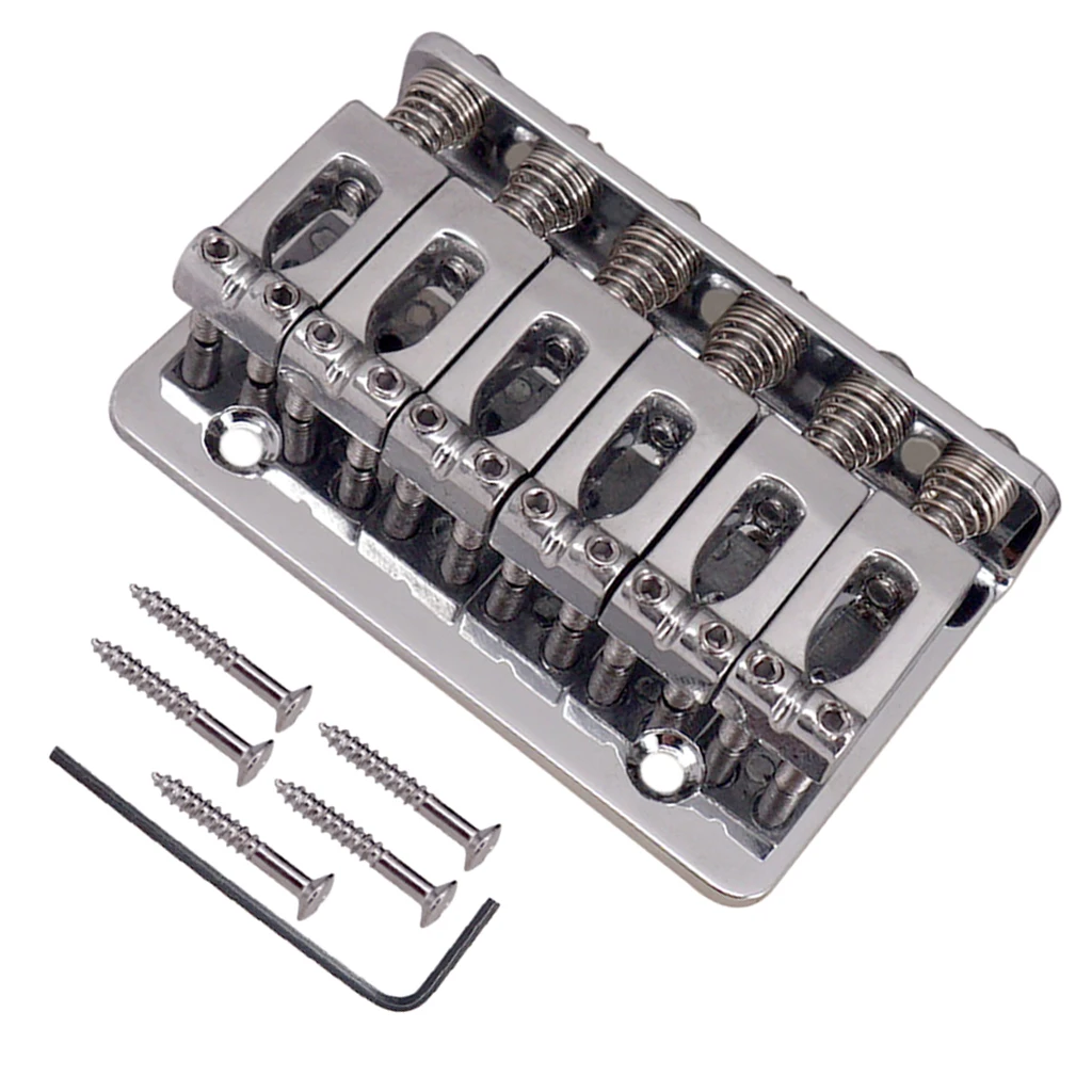 A Set Top Load Concave Saddle 6 String Bridge For Electric Guitar