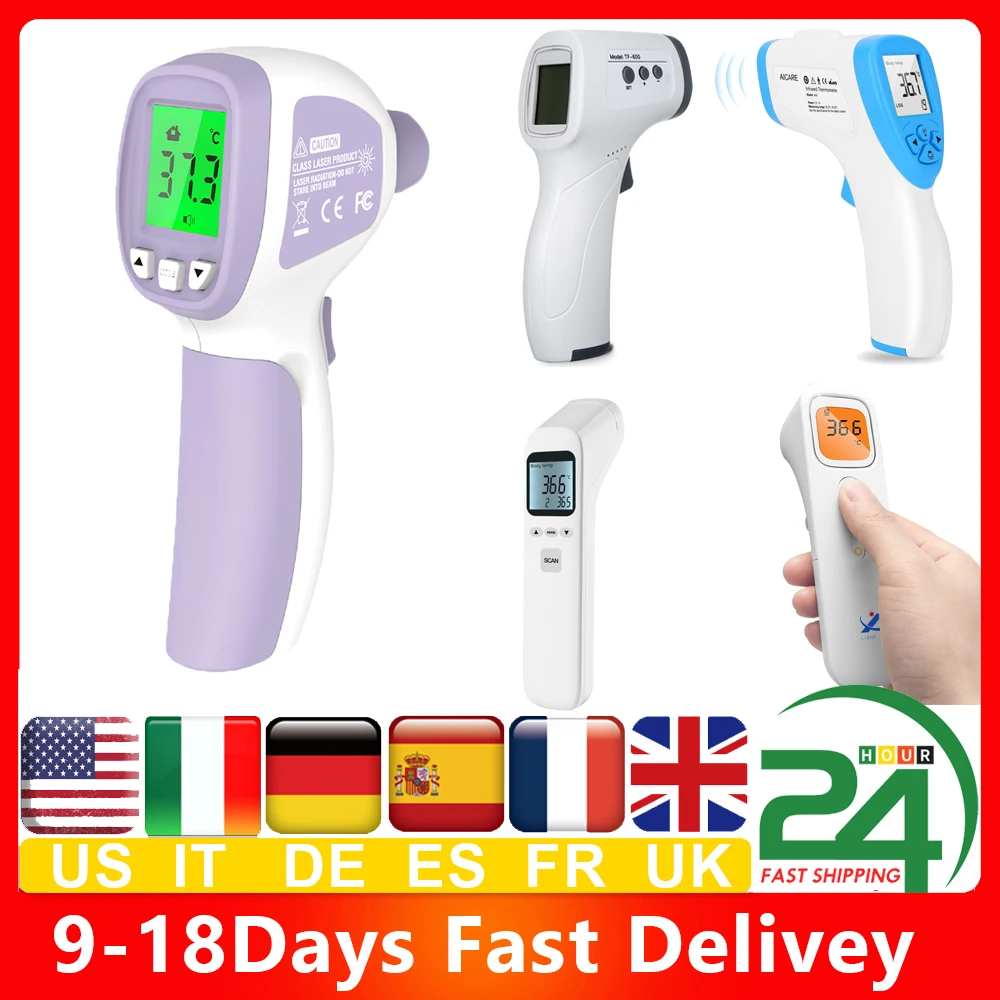 

US CZ Stock Non-contact Digital Infrared Forehead Thermometer Temperature Measurement for Children Adults Forehead Thermometer