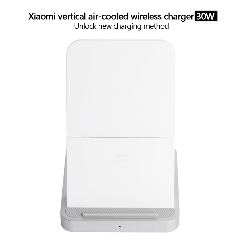 Оригинальное Беспроводное зарядное устройство Xiaomi с вертикальным воздушным охлаждением 30 Вт макс с зарядкой от вспышки для мобильного телефона Xiaomi быстрая Беспроводная зарядка