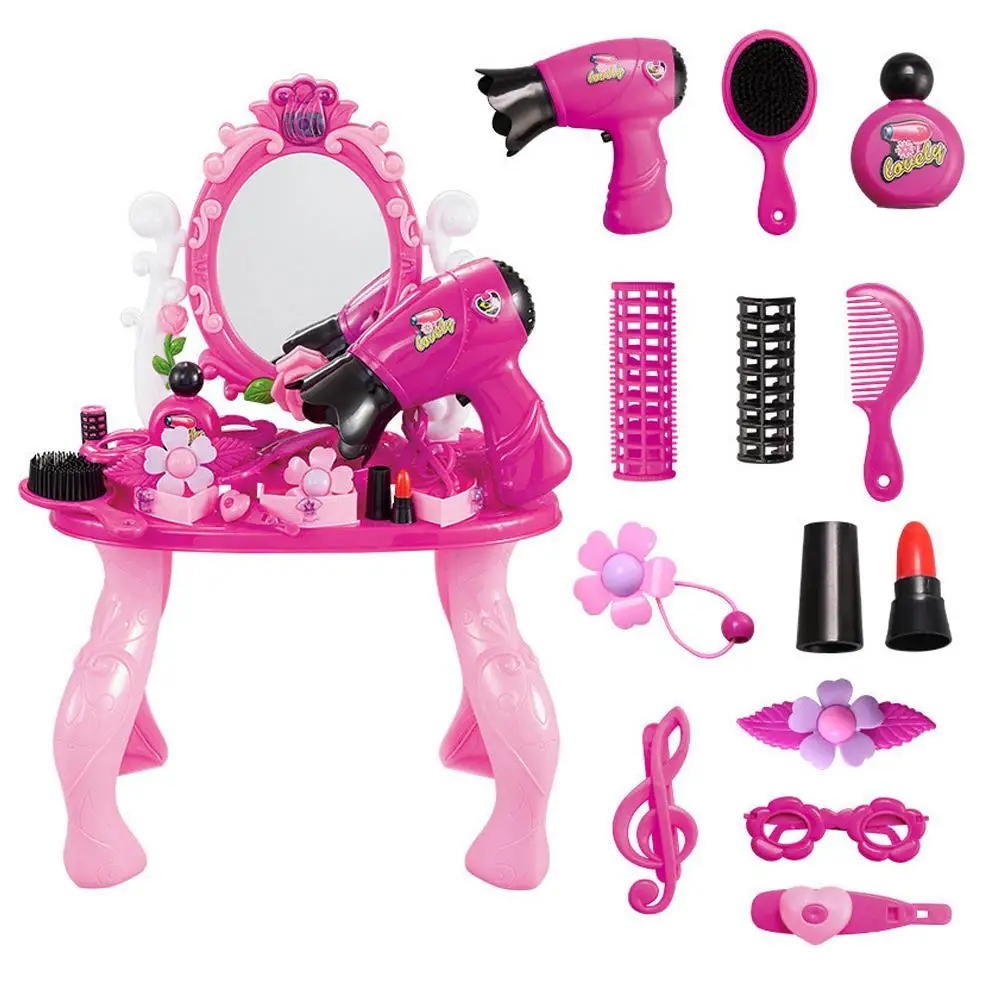 

GloryStar Makeup Toy Children Pretend Play Dressing Table Girls Play Cosmetics Playset Gifts for Children