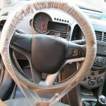 

500Pcs Clear White Plastic Disposable Truck Car Steering Wheel Covers Films New And High Quality