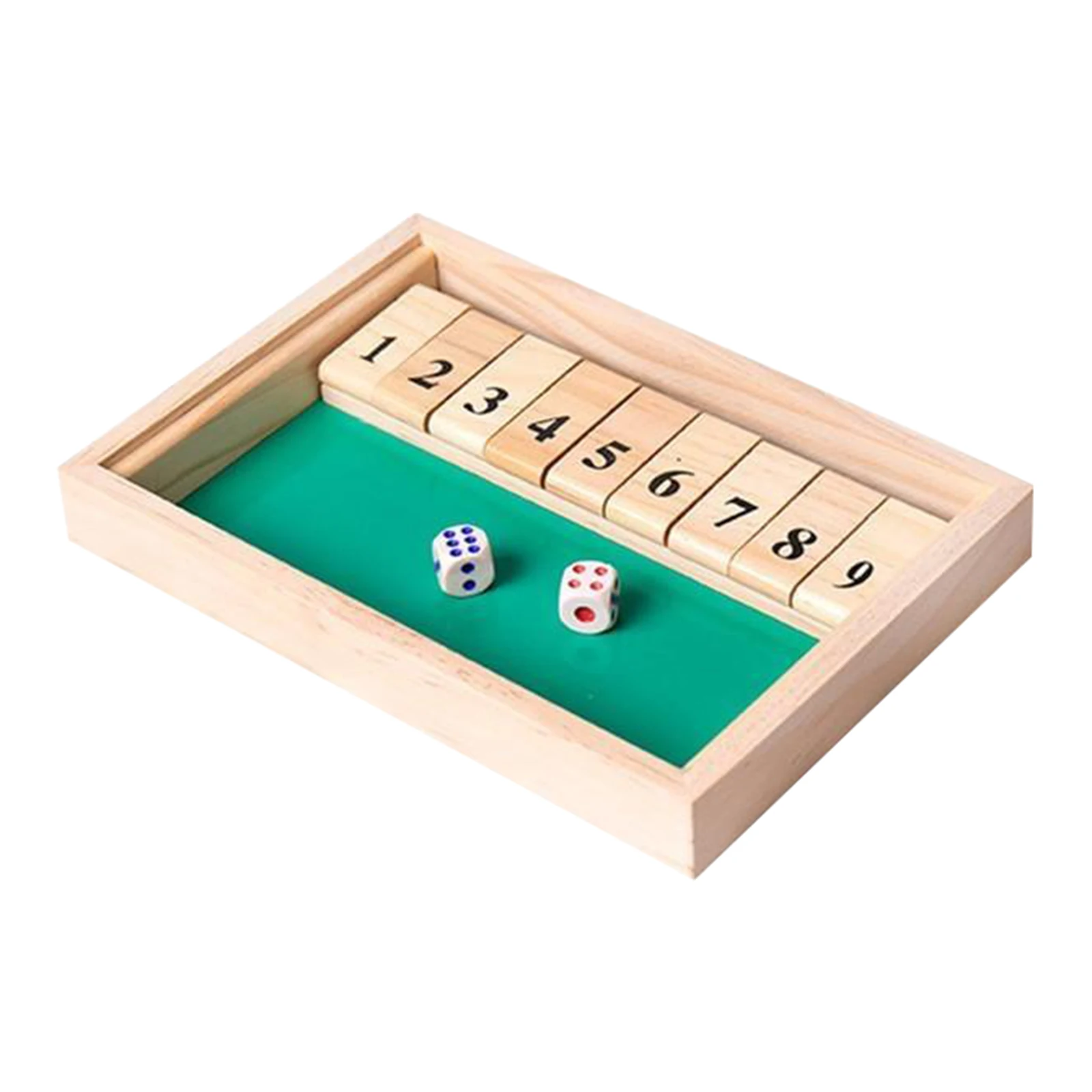 Traditional Classic Deluxe 9 Numbers Wooden Shut the Box Board Game for Kids Adults Friends Club Drinking Toys for 1-2 Player