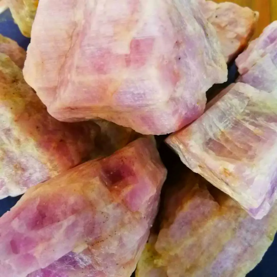 Natural Kunzite Quartz Crystal Spodumene Rough Mineral Stones Healing Decor Natural Stones and Minerals