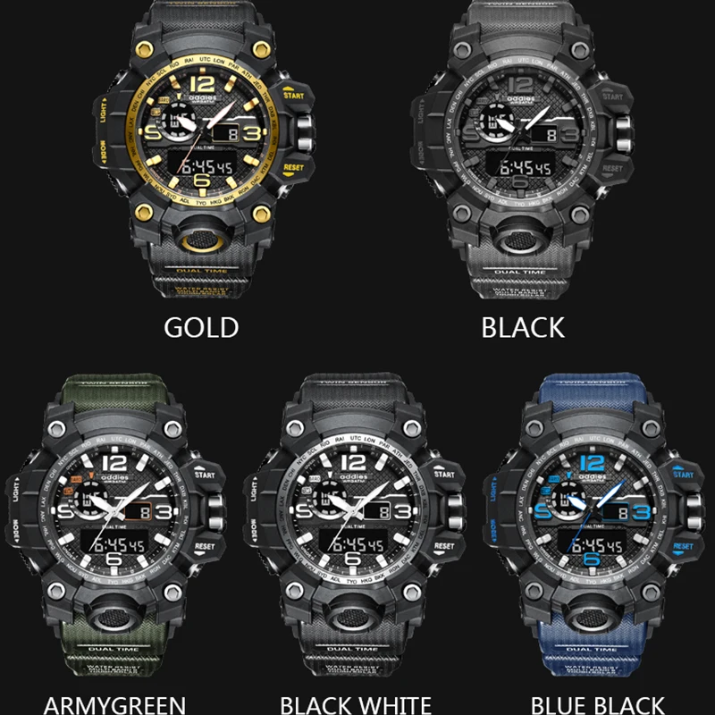 Мужские цифровые наручные часы с ЖК-дисплеем добавки часы для мужчин цифровые часы мужские военные спортивные часы с большим циферблатом Wtaerproof часы