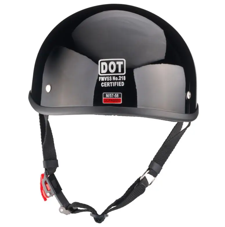 

NEW BLACK Half Face Vintage Motorcycle Helmet Retro Kask,Cafe Racer,Scooter,Cruiser,Chopper,Matte black,EPS lining,DOT approved