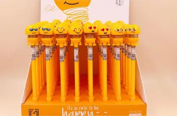 

creative popular smile face gel pen cute cartoon neutral pen student prize pen office black writing pen promotion pen 48pc/lot