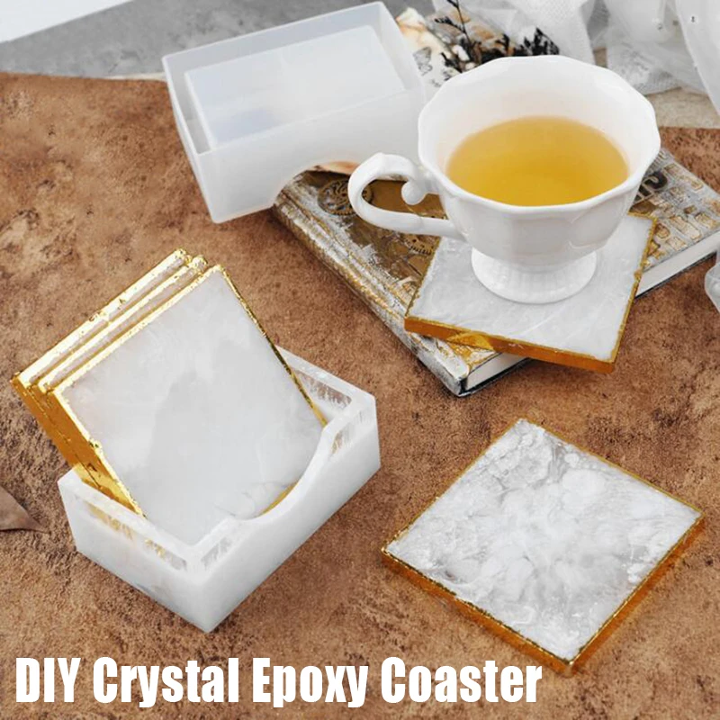 Mould DIY Tool Resin Epoxy Silicone Coaster Mat Storage Holder Set Casting Mold