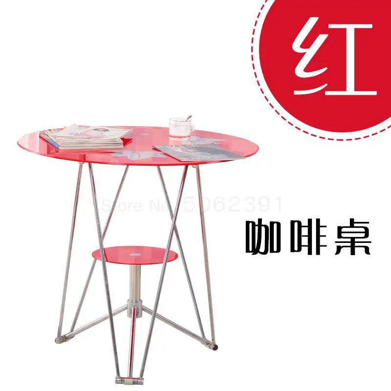 Стеклянный стол, Круглый, упрочненный, для приема, для офиса, для переговоров, для спальни, простой чайный столик, семейный стол, стул, балкон, маленький рун - Цвет: 80x73cm  10