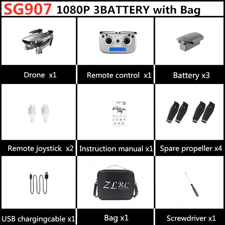 SG907 gps zangao com 4 K hd камера угловая 5g wifi FPV RC Квадрокоптер Профессиональный видеорегистратор дроны e520s e58 - Цвет: 1080P GPS 3BB