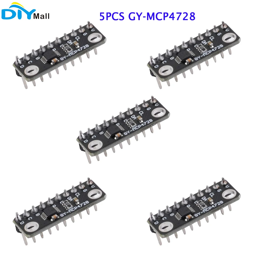 Conversor Digital para Analógico Módulo Sensor Breakout Dac Cabeçalhos de Pinos Soldados 12bits 12bits I2c Mcp4728 Pcs Gy-mcp4728