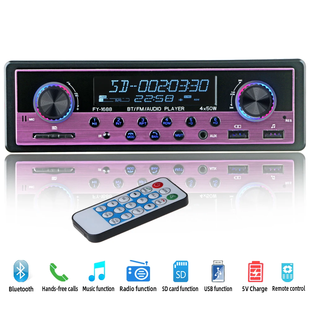 

Bluetooth Autoradio Car Stereo Radio FM Aux Input Receiver SD USB Autostereo 12V In-dash 1 din Car MP3 Multimedia Player Charger