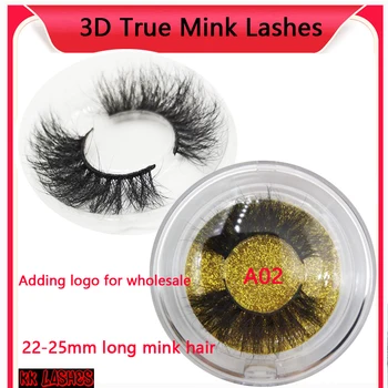 

KK lashes 25MM Mink Eyelashes Sexy mink lashes vendor OEM/custom/private Logo Acceptable Soft Natural 3D mink eyelashes