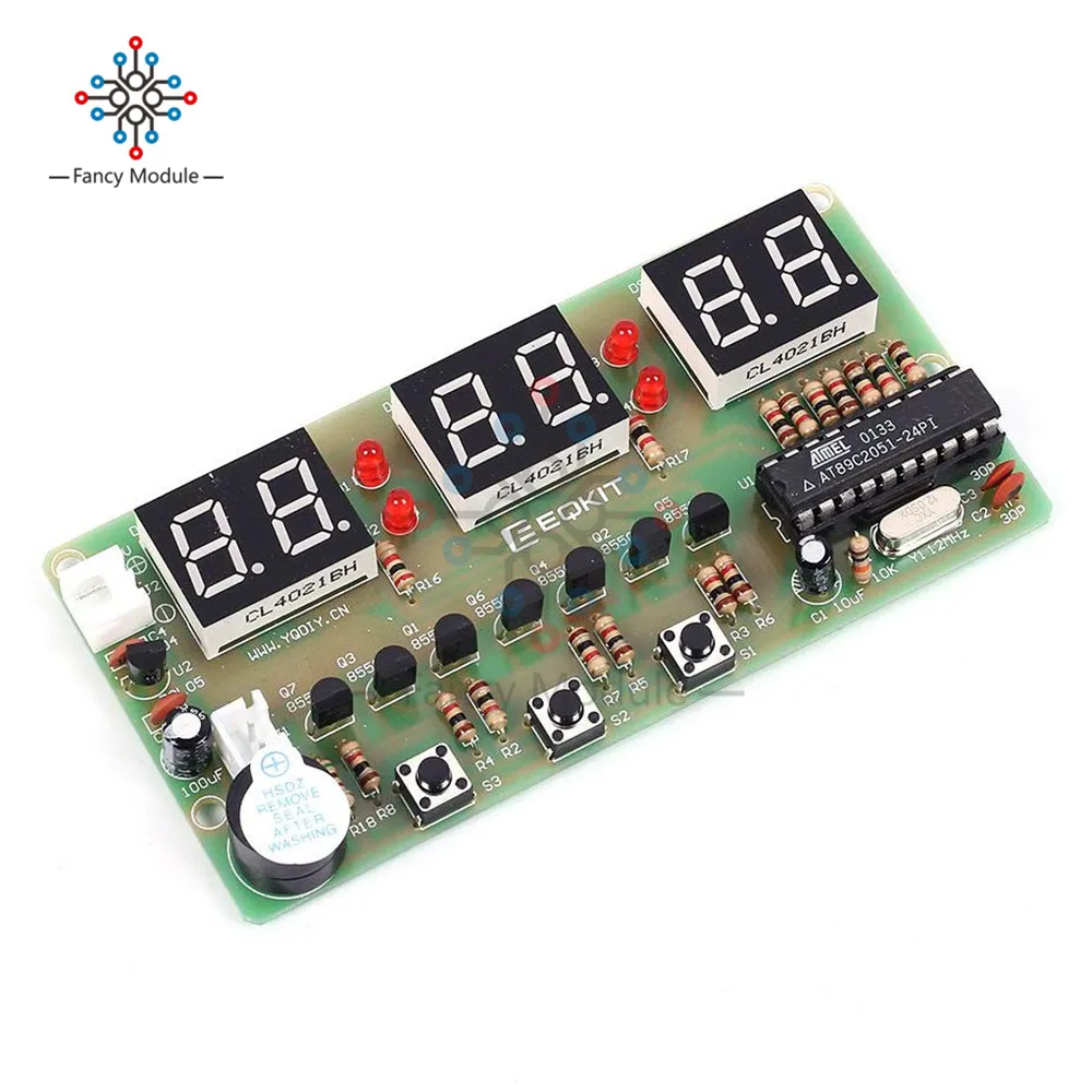 Diymore C51 AT89C2051 6 бит цифровые электронные часы Набор DIY наборы компоненты
