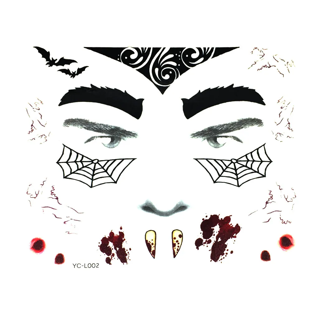 

Halloween Tattoos Makeup Set for Party Costume Women Face Glitter Face Eyes Face Rhinestone Rave Festival Face Jewels