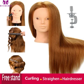 

Training Practice Head with 50% Real Human Hair Professional Hairdressing Dummy Doll Heads for Hairdressers Makeup Doll Head