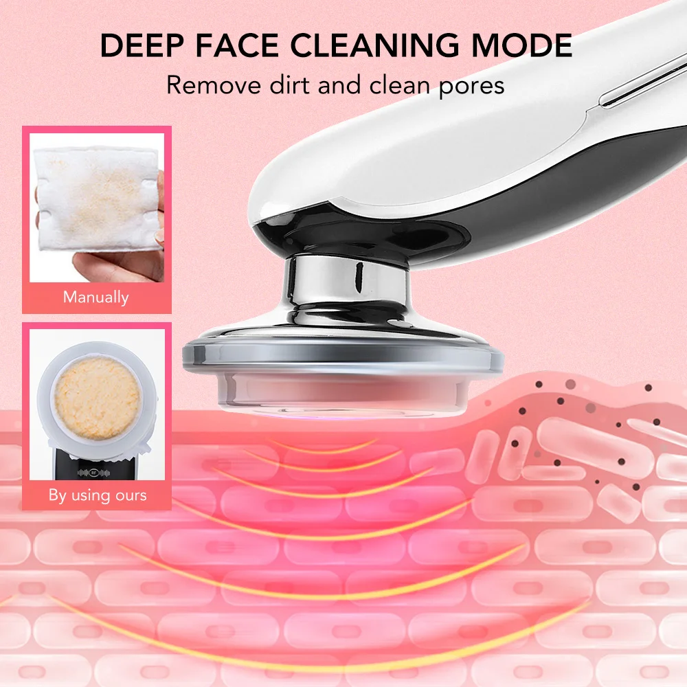 Facial Beauty Instrument 7 in 1 Face Lift Devices EMS Microcurrent Skin Rejuvenation Women Facial Massager Light Therapy Anti Aging Wrinkle