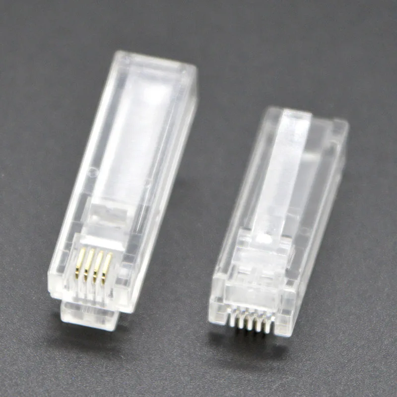 100 pces rede conector rj12 6p4c 6p6c 03