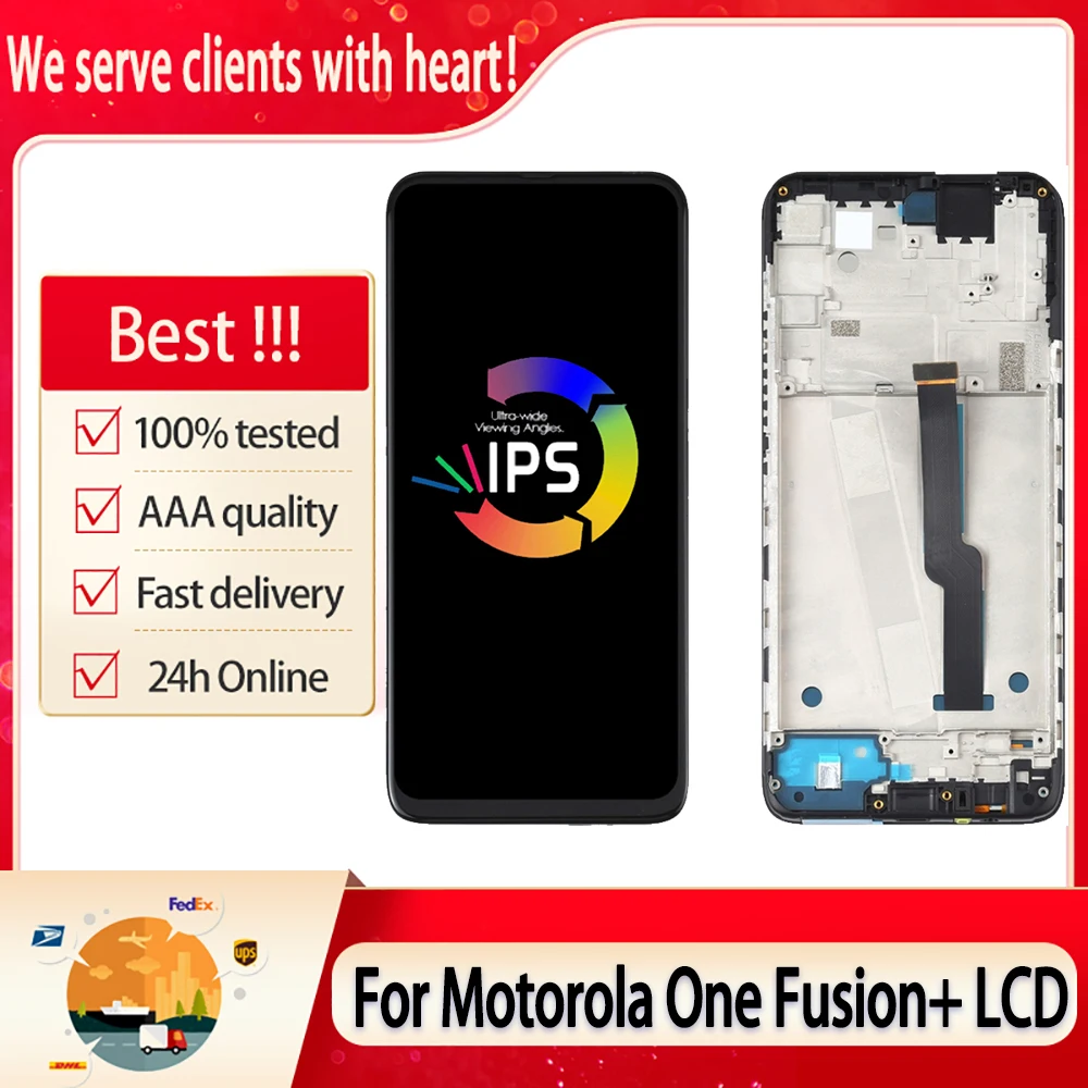 6 5 &quotОригинальный ЖК-дисплей для Motorola One Fusion + сенсорный экран с рамкой замены