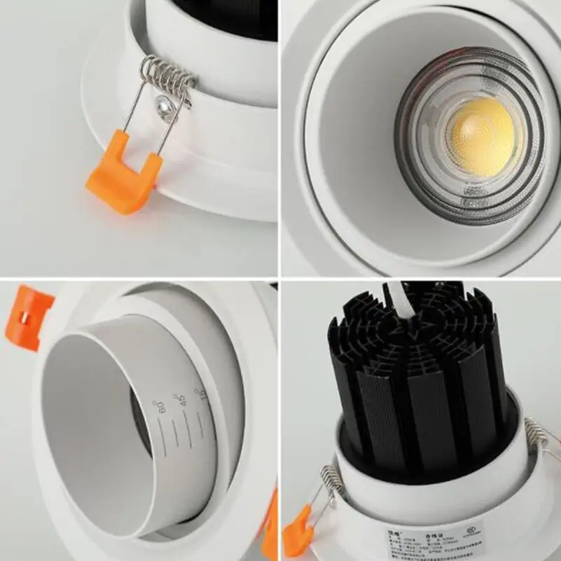 6X Adjustable Zoom LED Recessed Ceiling Lamps Downlights 7W 10W 15W 20W 25W 35W 15-60 Degree LED Spotlight for Home Shops Stores