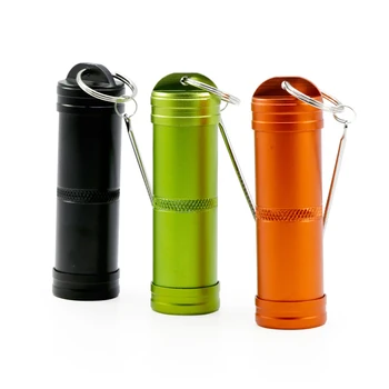 

3Colors Portable Containers Easy to Carry Alluminum Alloy Storage Bottles Key Chain Style Smoking Accessories