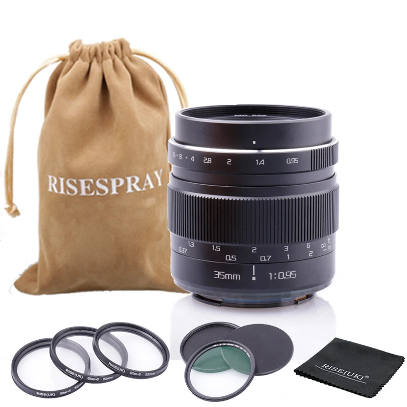 Увеличивающий объектив RISESPRAY 35 мм f0.95 Mark III для камеры Olympus PANASONIC m4/3 лидер продаж