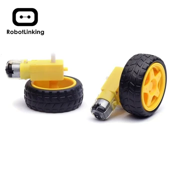 

2Pcs Plastic Tire Wheel with Gear Motor Dual Shaft for Arduino Smart Car Robot