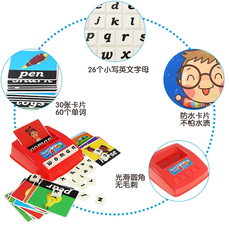 

Children Early Education Toy English Lowercase Lettered Card Fun with Pictures Spell Remember Word Parent And Child Game Learnin