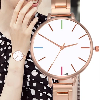 

Women Watches Fashion Women Stainless Steel Ladies Watches Simple Casual Gradient Rose Gold Quartz Wrist Watch Gifts 2020