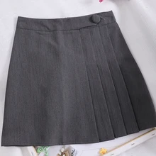 Модный бренд элегантный дизайн весна осень Плиссированные пуговицы Империя faldas mujer moda Высокая талия юбка женская одежда шикарная Новинка