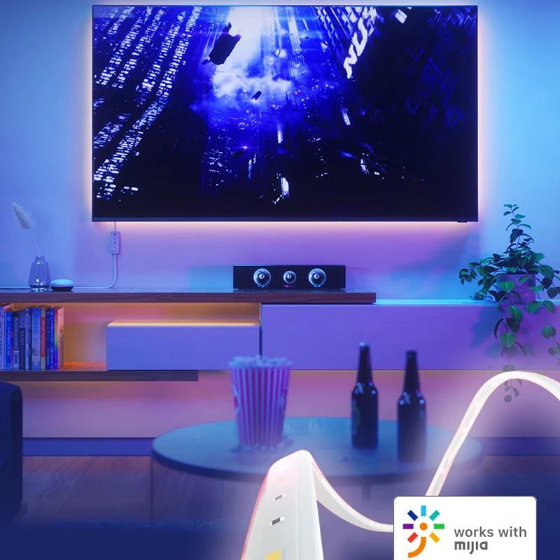 Nanoleaf – bande lumineuse LED intelligente, éclairage à couleurs  changeantes, avec télécommande, mi ng RGBCW, pour atmosphère, application  Mi jia Mi Home - AliExpress Electronique