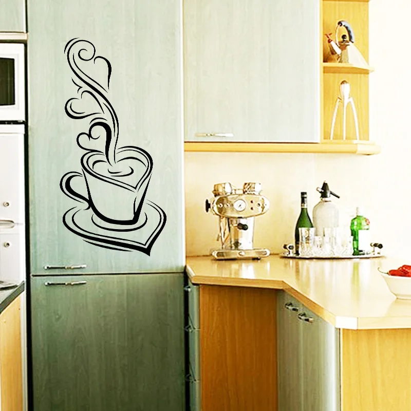 New Style Foreign Trade EBay Generation-Style Carved Wall Decorative Stickers Removable Coffee Cup Wall Stickers 044