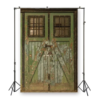 

HUAYI shabby vintage green door photography backdrop Kid Adult Portrait Photo shoot Studio Props Video Drape Wallpaper D-6056
