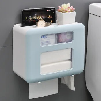 

Toilet Paper Box Bathroom Creative Daily Necessities Wall-Mounted Tissue Waterproof And Moisture-proof Compartment Storage
