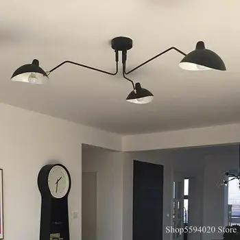 

Retro Pendant Lamps Nordic Industrial Simple LED Chandelier Ceiling Lamp Living Bedroom Luminaire Industrial Lamp LED Bulbs Iron