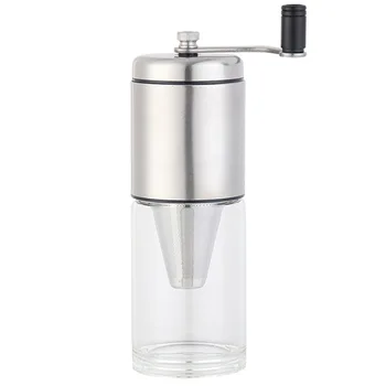 

Coffee Grinder with Adjustable Ceramic Conical Burr Brushed Stainless Steel Hand Crank Mill for Drip Coffee, Espresso