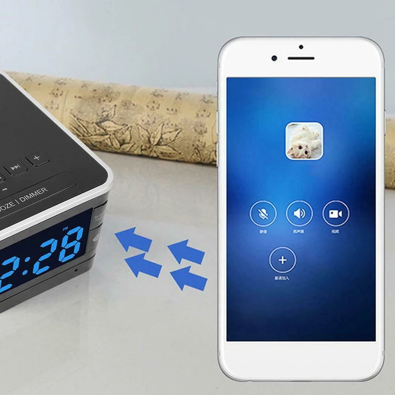 T8 Bluetooth динамик Повтор Будильник fm-радио с беспроводным зарядным устройством USB OTG порт дистанционное управление для IPhone samsung