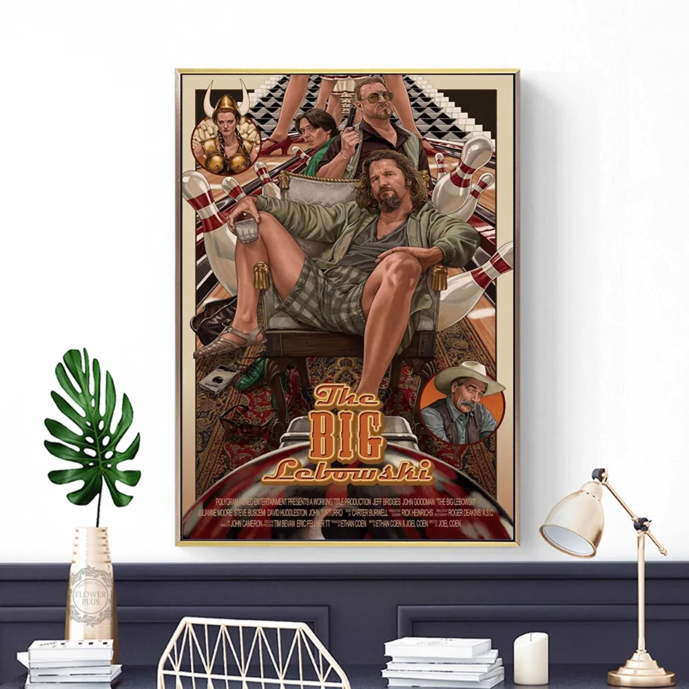 Декоративный большой винтажный кинопостер Lebowski в классическом фильме искусство