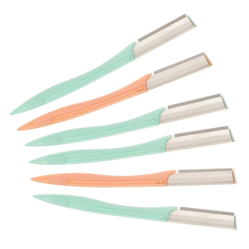 6 Pieces Safety Eyebrow Razors Trimmer Shaver Shaper Blade Facial Hair Removal Makeup Tool Kit Set for Women and Ladies 6 Pieces Safety Eyebrow Razors Trimmer Shaver Shaper Blade Facial Hair Removal Makeup Tool Kit Set for Women and Ladies