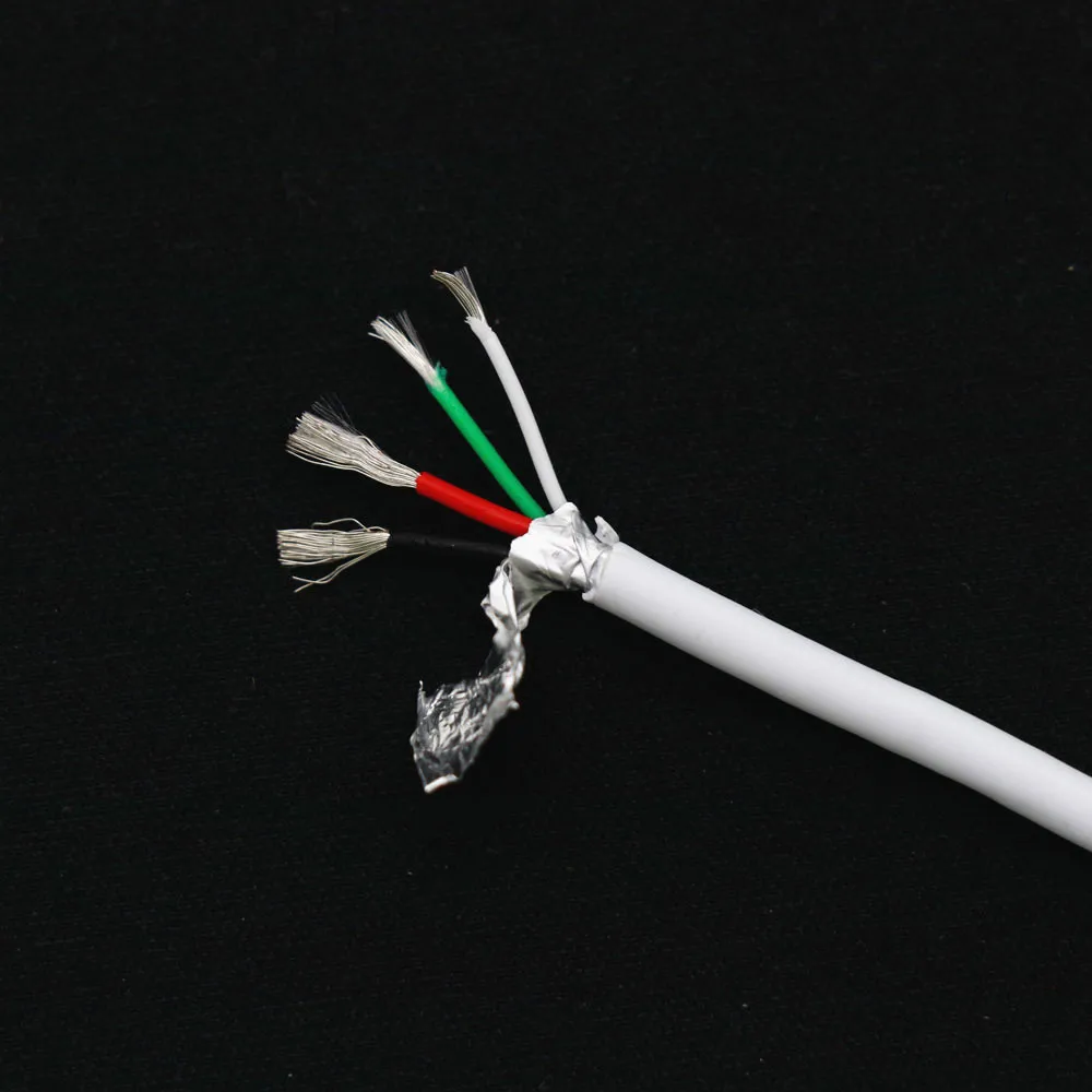 Angitu 2 메터/몫 3A 4 코어 USB 와이어 차폐 고속 충전 DIY USB 케이블 주석 구리 와이어 사용