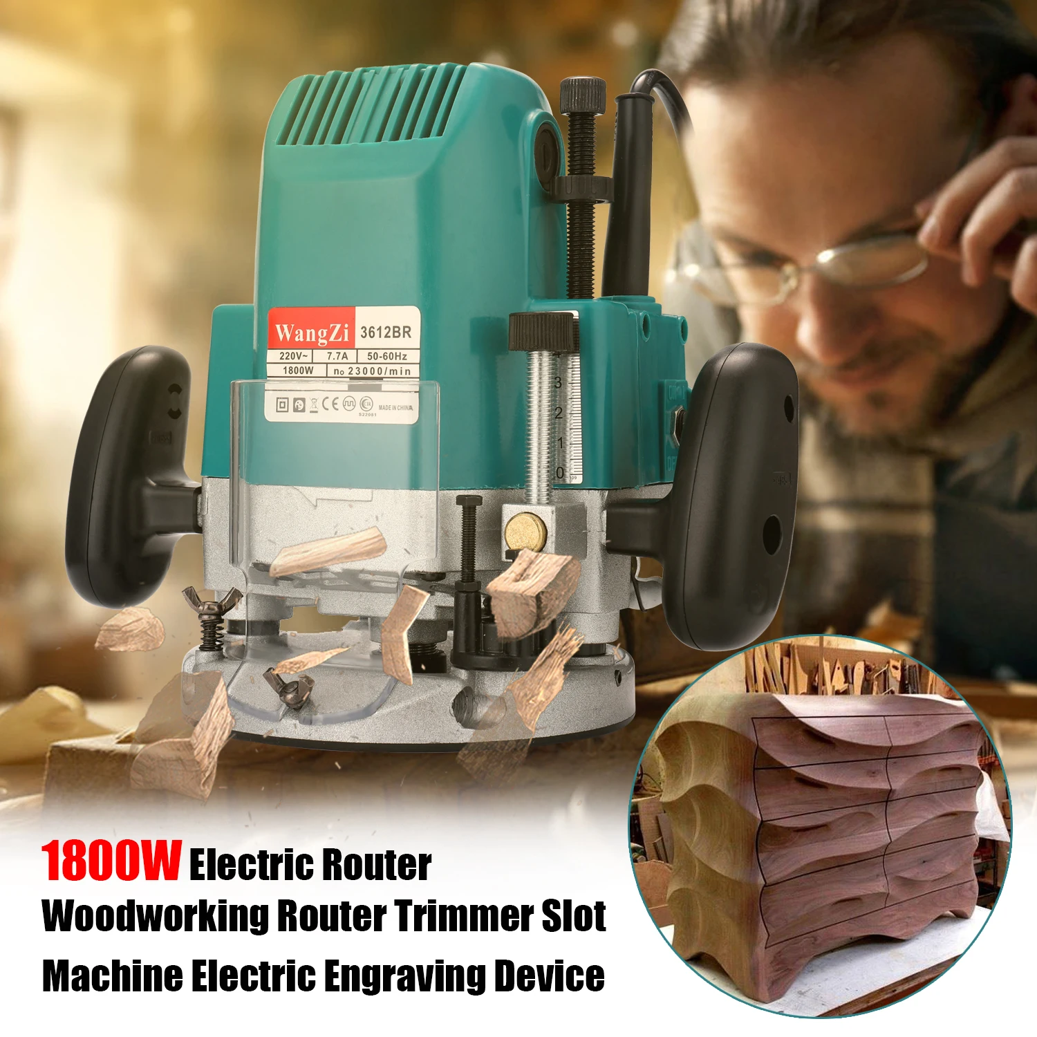 

Portable Professional 1800W Electric Engraver Woodworking Router Trimmer Slot Machine Electric Engraving Device