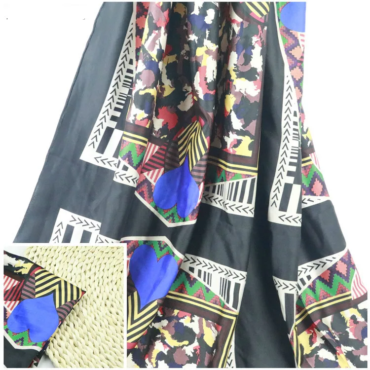 Тканый классический шарф атласная печатная ткань весна и лето темперамент платье женская шелковая атласная ткань оптом