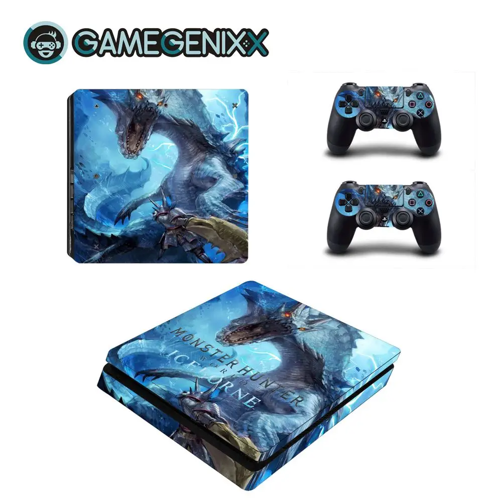 GAMEGENIXX Кожа Наклейка виниловая обложка полный набор для PS4 Slim консоли и 2 контроллеров-Monster Hunter