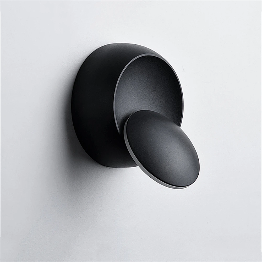 

Modern LED Wall Lamp 360 degree rotation adjustable bedside light 4000K Black creative wall lamp Black Corridor aisle round lamp