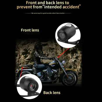 

360 ° Camera Motorcycle DVR Dash Cam Full HD 1080P + 720P Front and Rear View Waterproof Motorcycle Camera Black Record Box new