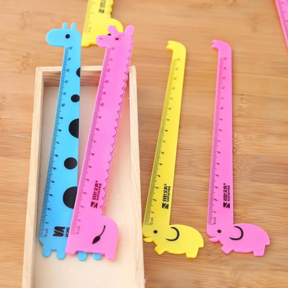 Cute Cartoon Giraffe Animal Plastic Ruler Kids Student School Stationery Gift School Supplies Planner Accessories Student Prize plastic ruler