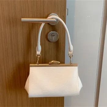 

Women classic animal print alligator leather messenger bag retro white box flap shoulder bag totes handbag 2020 summer new